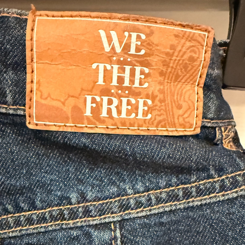 We The Free High-Rise Wide Leg Jeans - Dark Blue - Picture 3 of 5